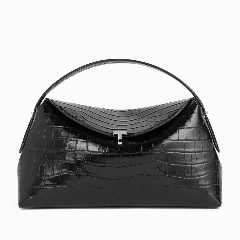 FINAL CALL- Toteme T-lock croc embossed top handle bag with strap - Picture 1 of 13